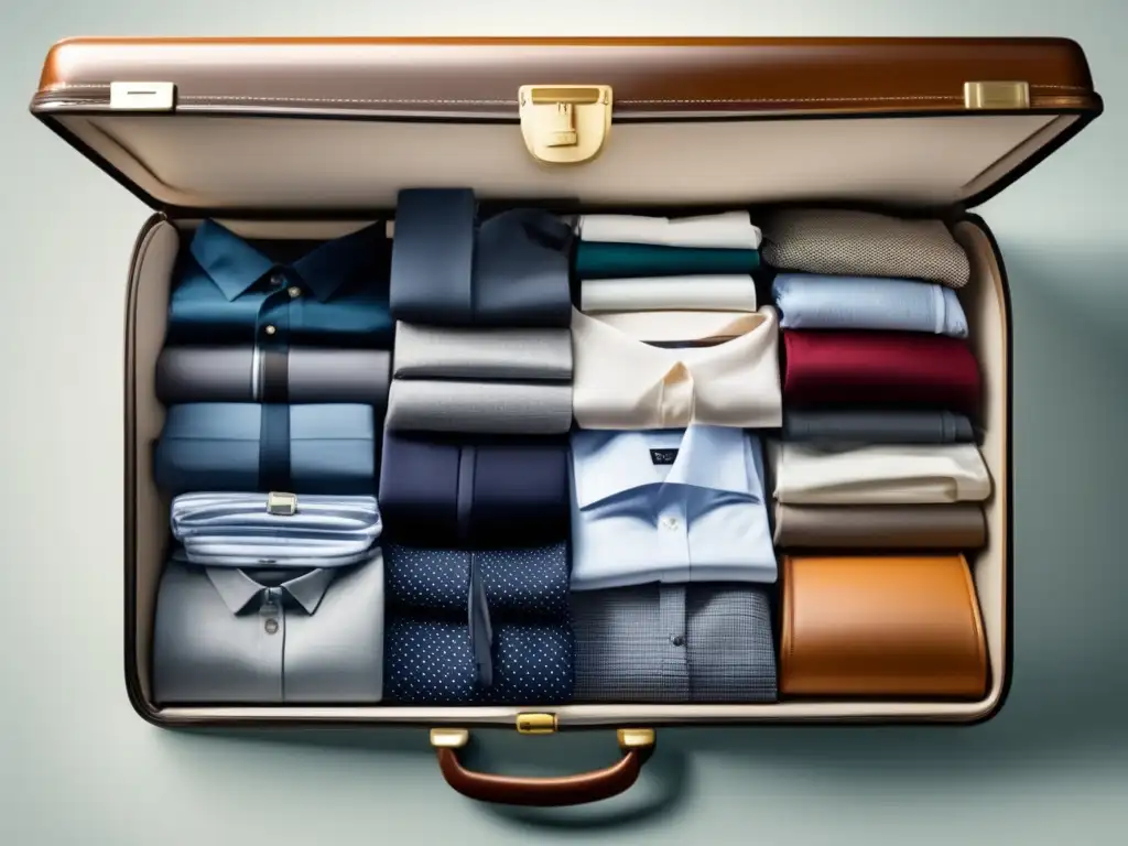 Maleta organizada de forma eficiente Maleta organizada con ropa colorcoordinada