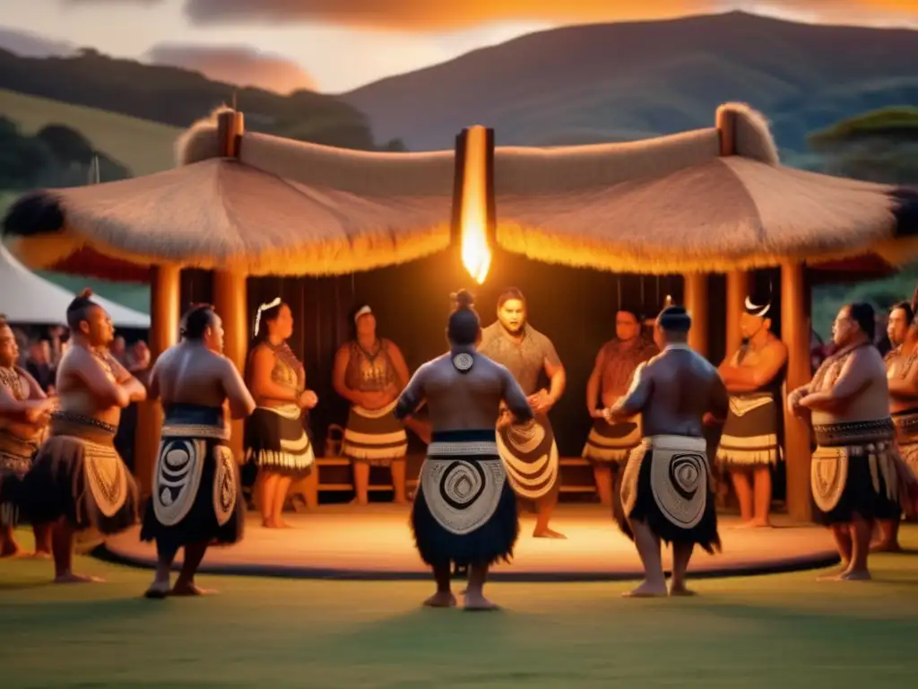Espectacular danza Maorí en marae neozelandés Experiencia cultural Maorí en Nueva Zelanda: danza haka, marae y arte vibrante