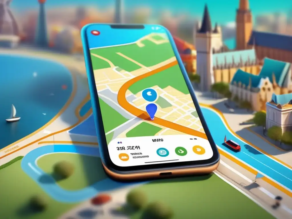Mapa interactivo de ciudad en smartphone Ventajas de usar smartphone como guía turística en 8k: mapa interactivo, información detallada, recomendaciones personalizadas