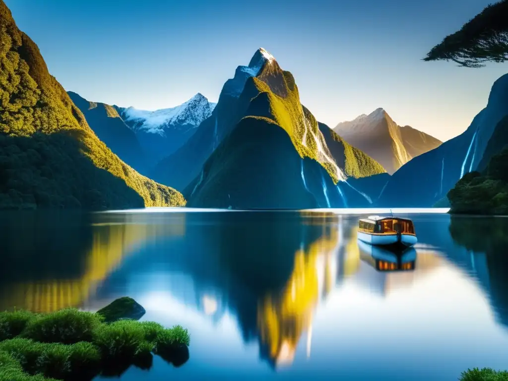 Maravilla del Milford Sound en Nueva Zelanda Maravillosa imagen del Milford Sound en Nueva Zelanda, ideal para viajes ecológicos para personas mayores