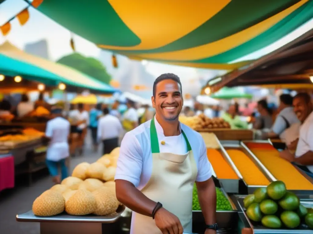 Mercado de comida en Río de Janeiro Experiencias seguras en Rio de Janeiro: Mercado de comida vibrante con chefs, platos tradicionales y ambiente animado