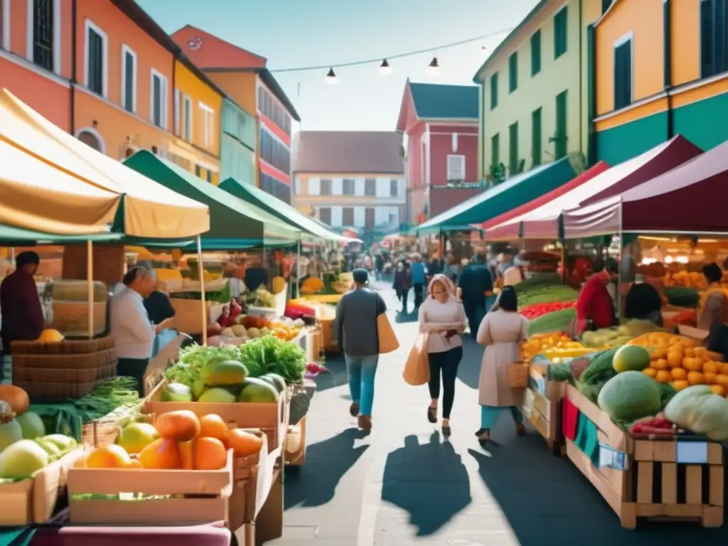 Mercado local lleno de vida y color Consejos de nutrición para aventuras en vibrante mercado local con frutas frescas, verduras y productos locales