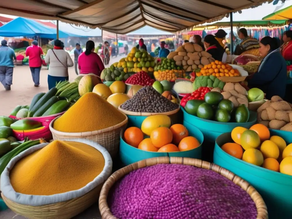 Mercado peruano lleno de colores y sabores Mercado peruano: Platos de cocina peruana para seniors