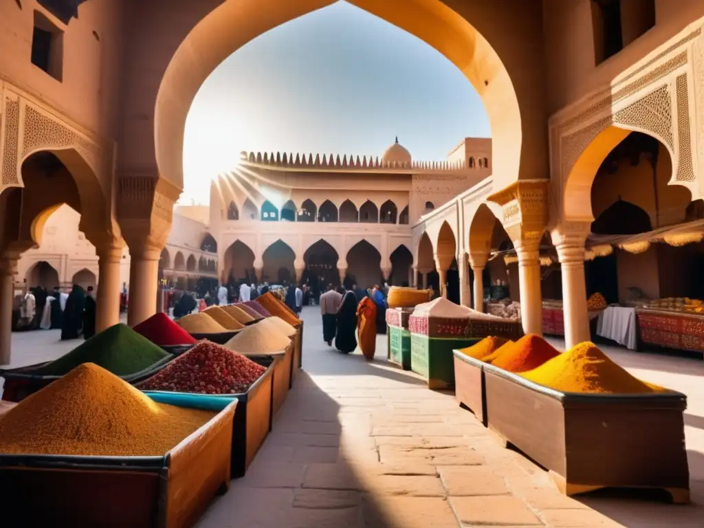 Mercado vibrante en el Medio Oriente Mercado bullicioso en el corazón del Medio Oriente - Recomendaciones viajes seguros Medio Oriente