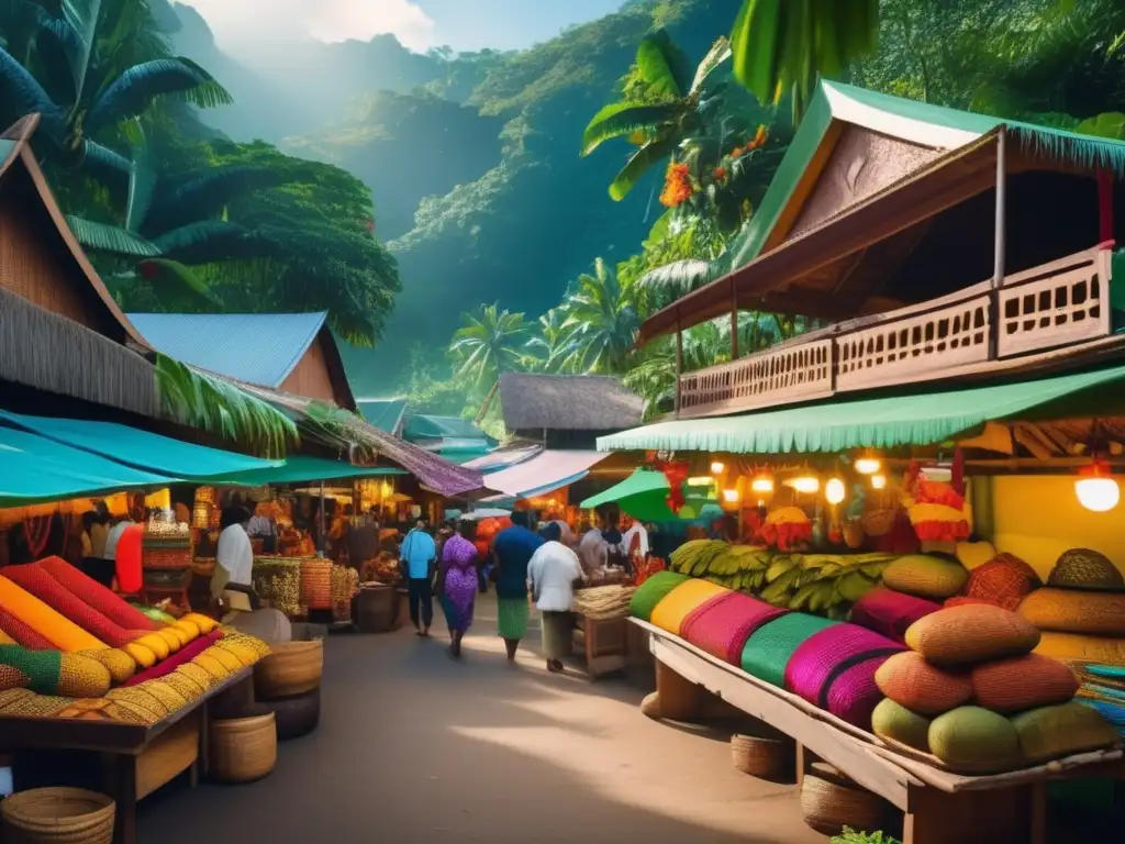 Mercado vibrante en selva tropical Mercado vibrante en selva tropical: turismo sostenible y cultura local