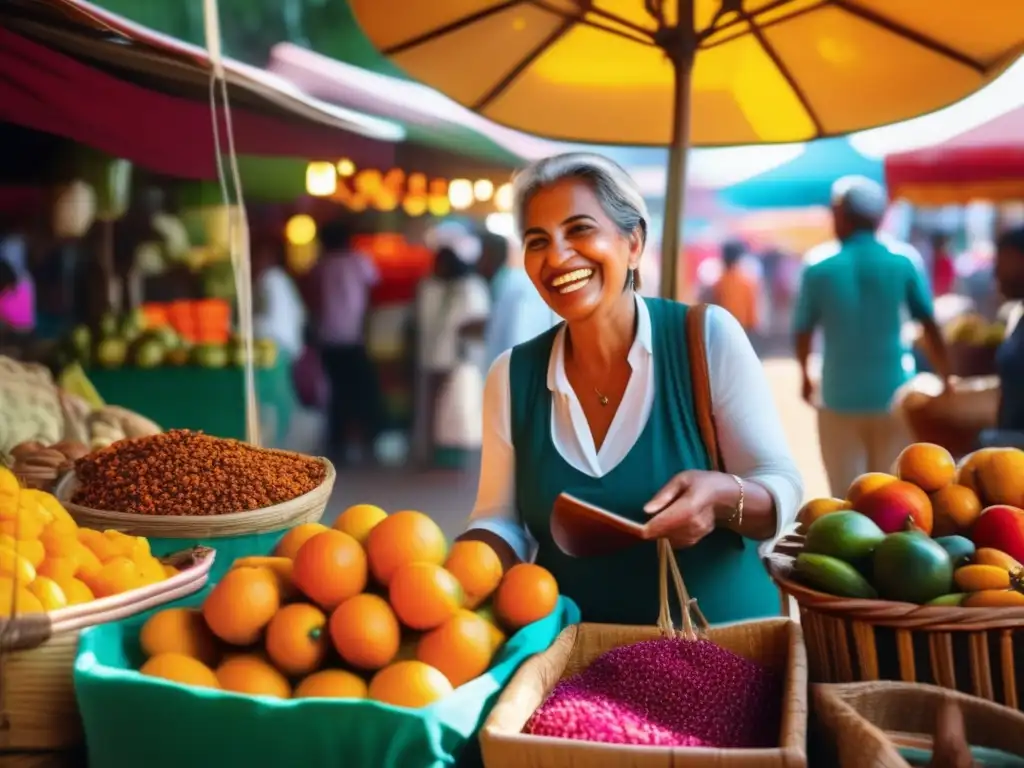 Viajero maduro interactuando en mercado local: Experiencias enriquecedoras