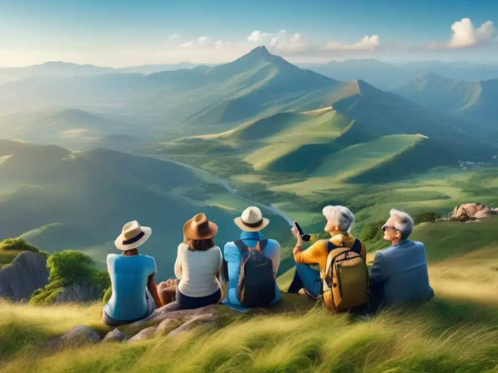 Consejos de viaje para adultos mayores disfrutando de la montaña