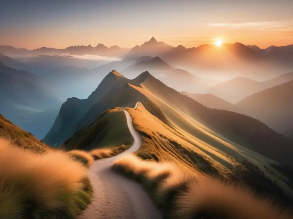 Paisaje montañoso al amanecer Paisaje de montañas al amanecer: Viajes espirituales para maduros