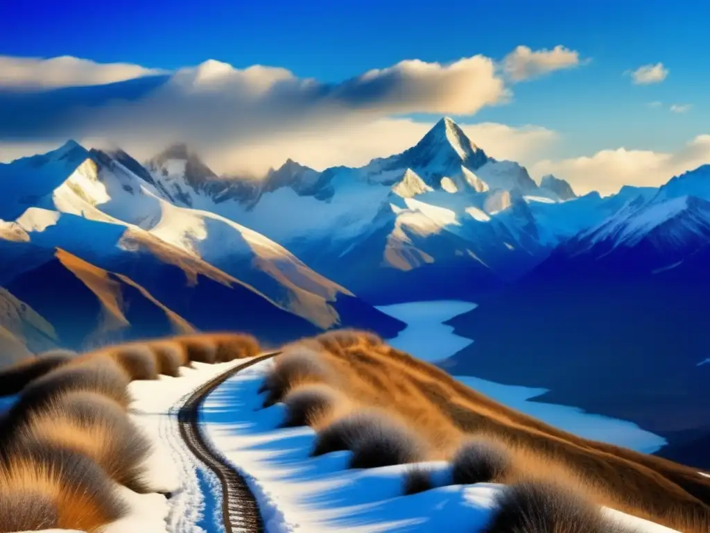 Majestuosa panorámica de montañas nevadas, previene problemas de salud en altitud