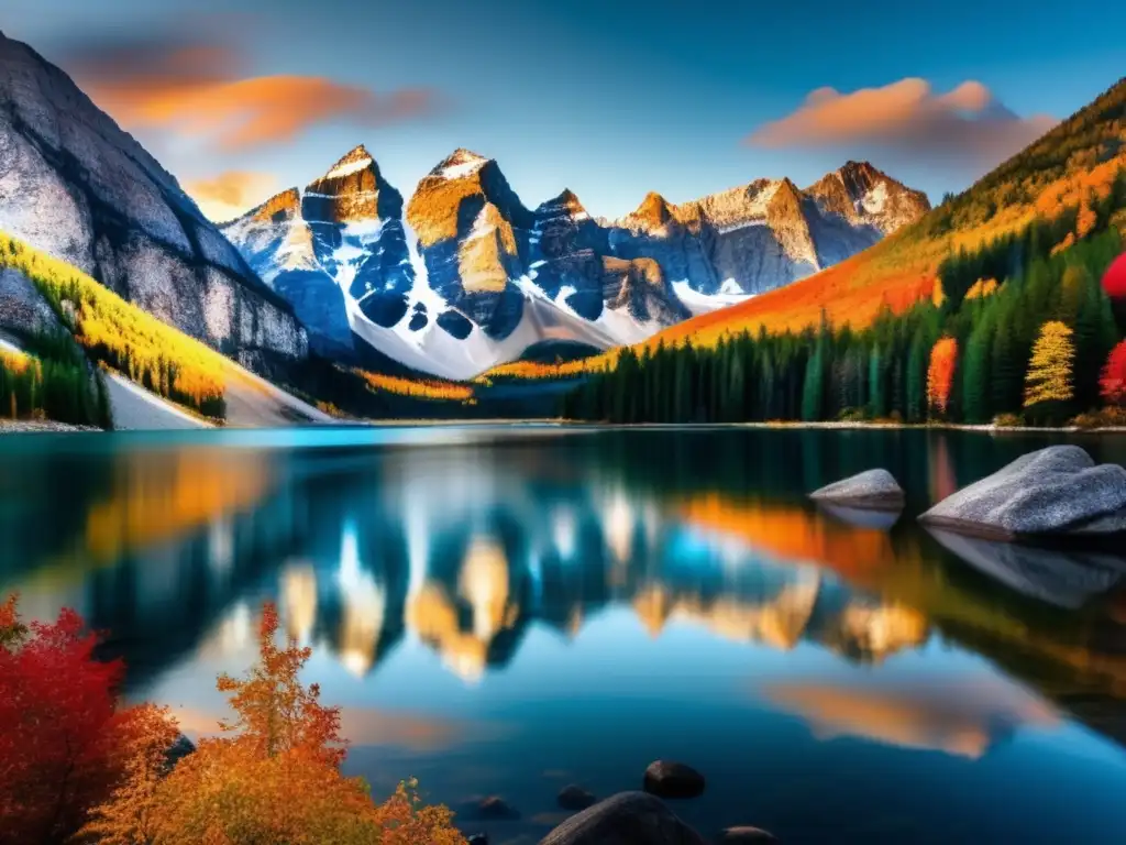Montañas otoñales: Belleza y serenidad Montañas otoñales en colores vibrantes - Consejos viajes naturales seguros
