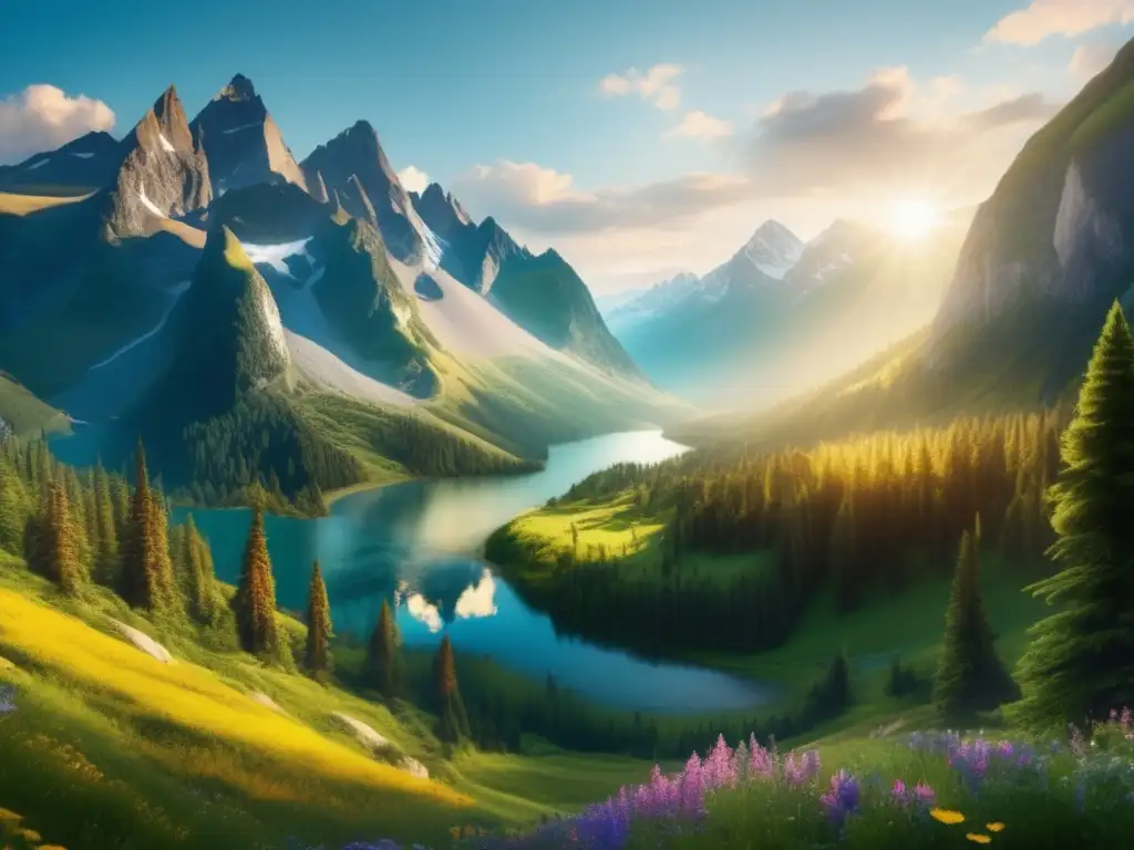Ventajas de viajar a destinos naturales en la tercera edad: paisaje montañoso sereno con río, árboles altos y puente de madera