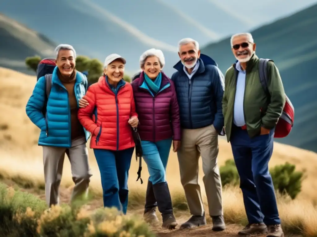 Montañistas senior conquistando cimas Montañismo senior: testimonios de superación en alturas
