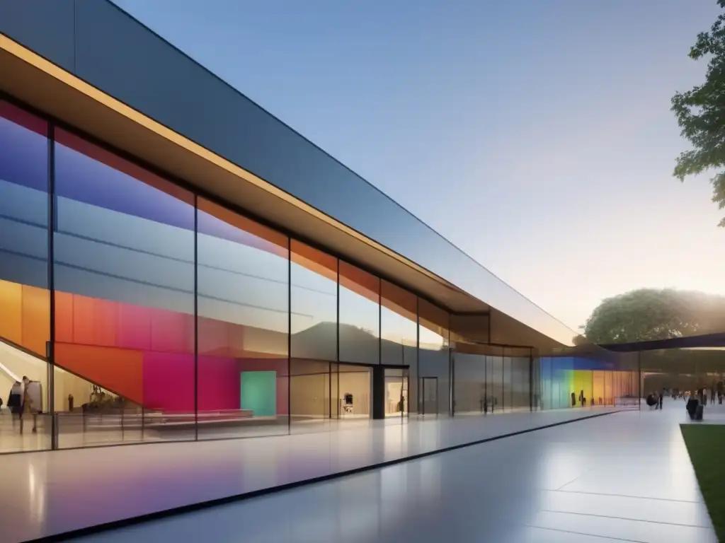 Entrada accesible y inclusiva al museo Entrada accesible a museo: amplia, luminosa y con rampa inclinada para viajeros con movilidad reducida