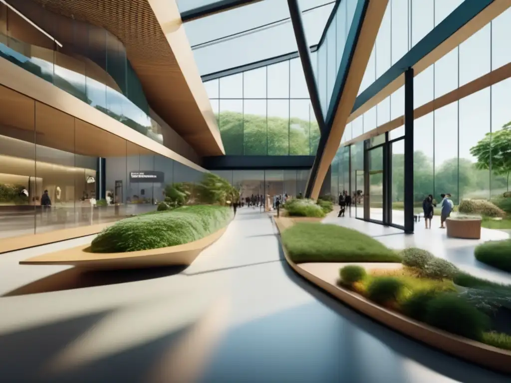 Museo moderno inclusivo y accesible Museo moderno con accesibilidad y jardines verdes