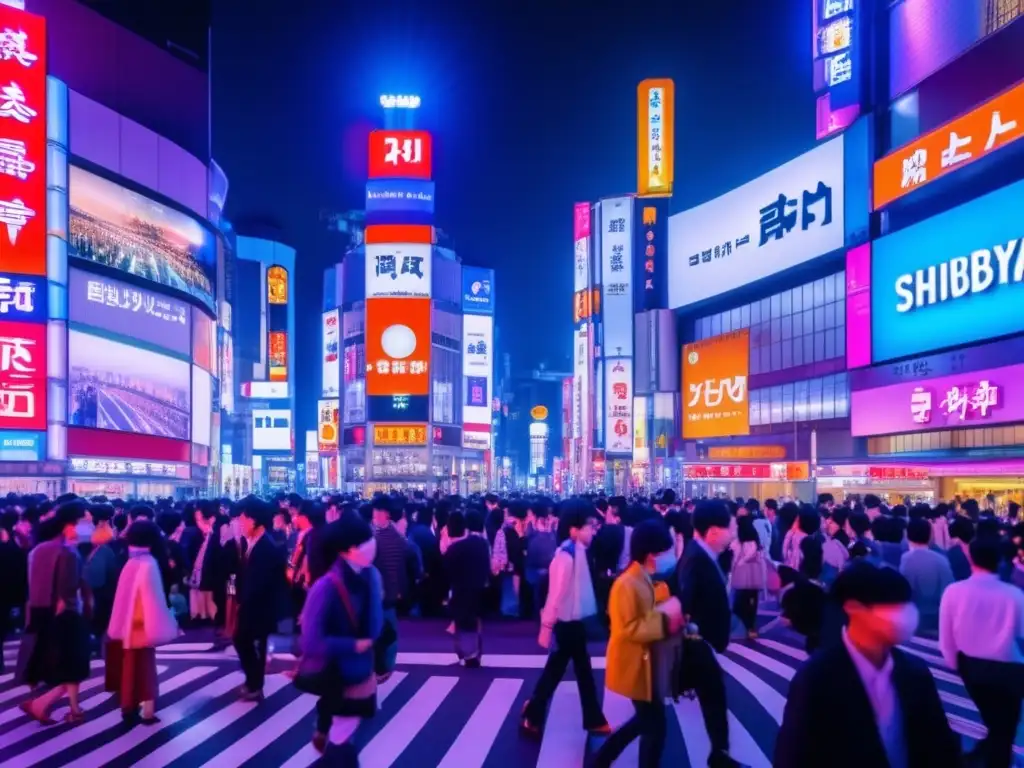 Vida nocturna en Tokyo: Encanto y energía en Shibuya Crossing