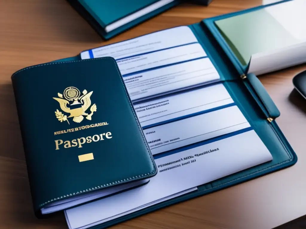Carpeta de documentos de viaje organizados Documentos de viaje senior bien organizados en carpeta 8k