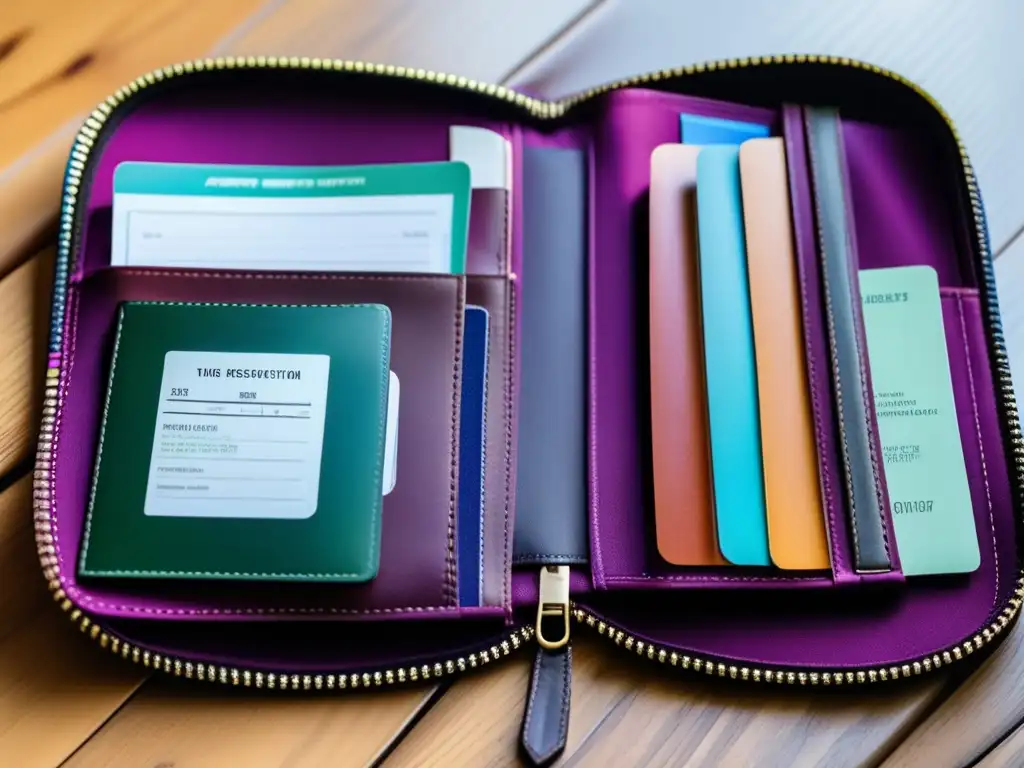 Organizador de documentos de viaje Organizador de documentos de viaje moderno con diseño elegante y compartimentos múltiples - Documentación viaje maduros