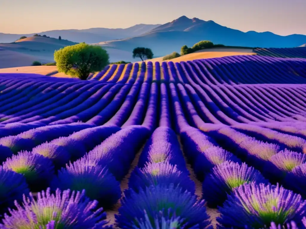 Provenza campos de lavanda al atardecer Viaje a la Provenza para seniors: Atardecer en campos de lavanda 8K