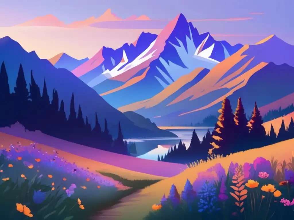 Paisaje montañoso al atardecer Paisaje montañoso al atardecer, paz y armonía - Consejos salud viajeros maduros retiros espirituales