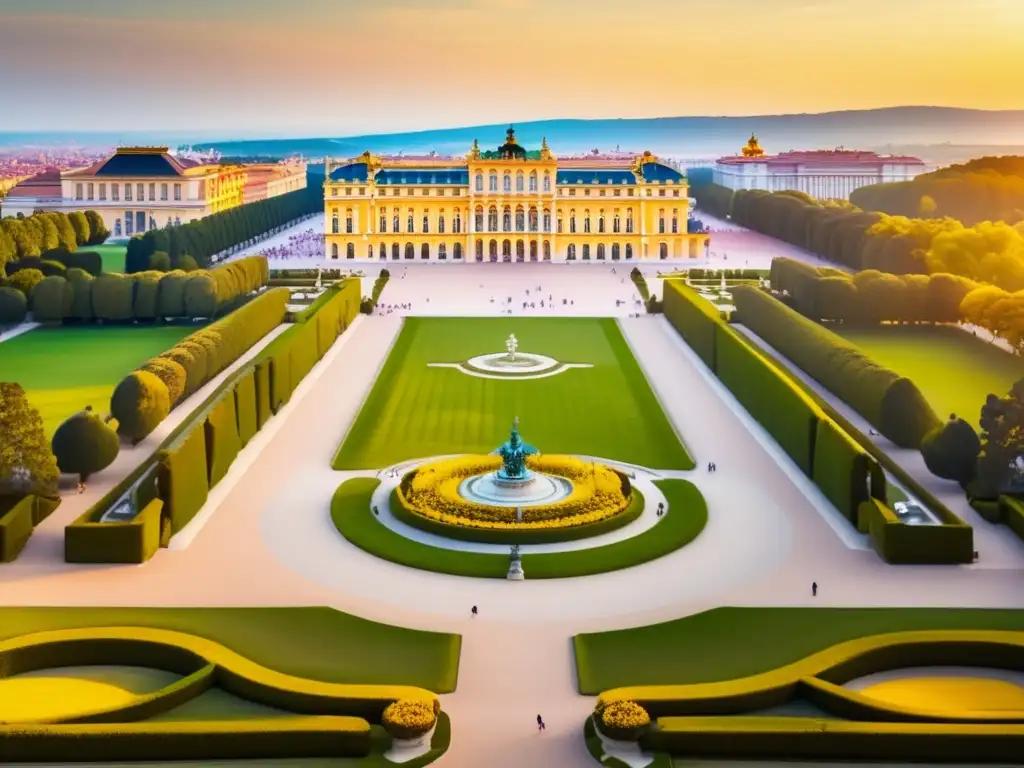 Palacio de Schönbrunn al atardecer Atractivos turísticos en Viena para mayores: Palacio de Schönbrunn, arquitectura barroca y jardines impresionantes