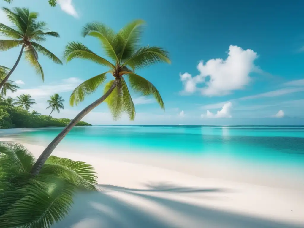 Playa tropical paradisíaca con agua turquesa y arena blanca Playa tropical paradisíaca: Consejos para viajar de forma segura y saludable ante el cambio climático