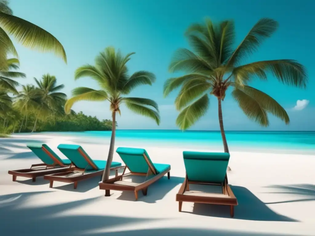 Paraíso tropical de turismo sostenible Beneficios del turismo sostenible en viajes: playa paradisíaca, aguas turquesas, sombra de palmeras, tranquilidad y relajación