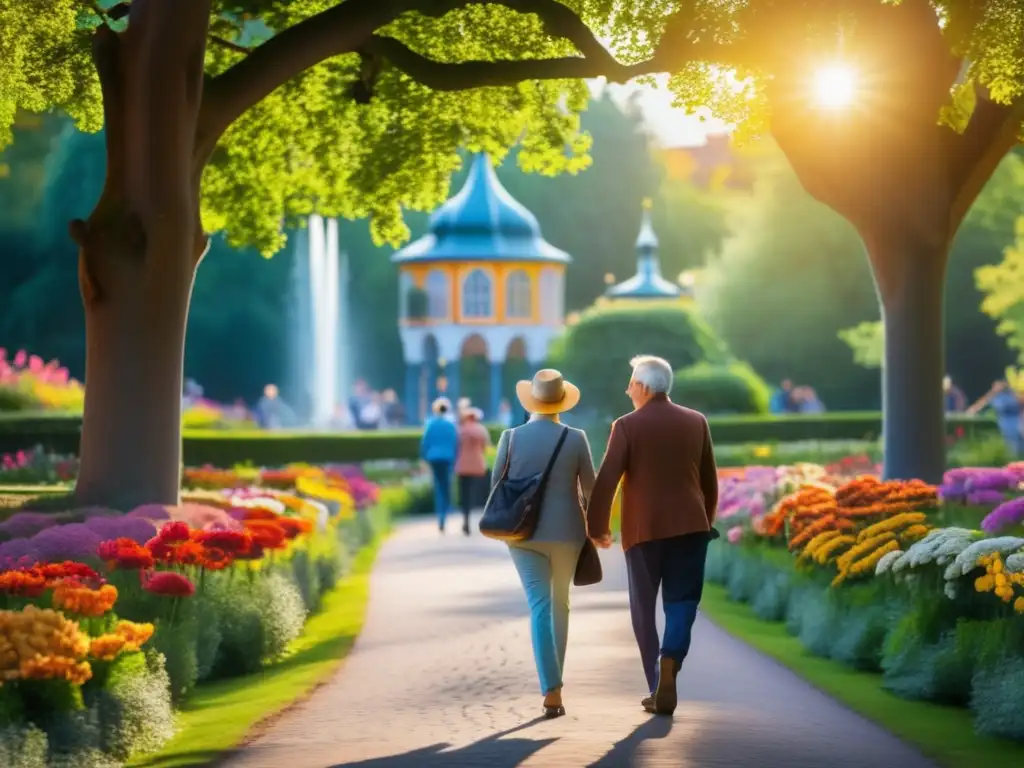 Aventuras tranquilas para turistas maduros en Copenhague paseando por los jardines de Tivoli Park
