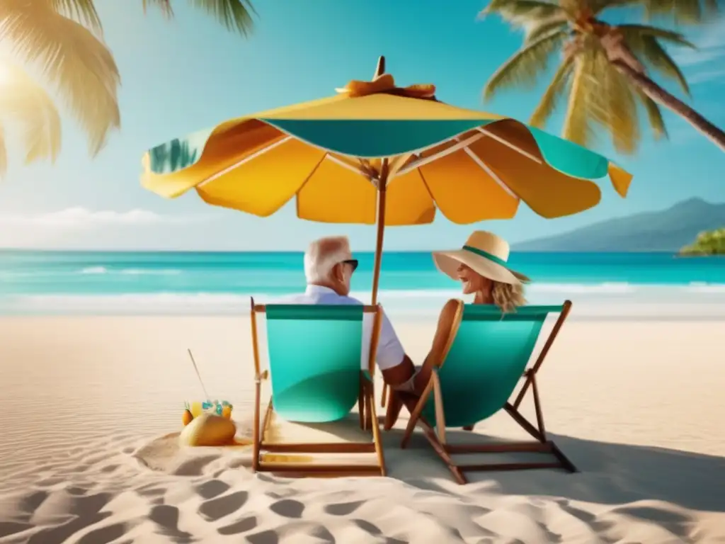 Beneficios del seguro de viaje para viajeros maduros en una imagen de pareja disfrutando de vacaciones en la playa