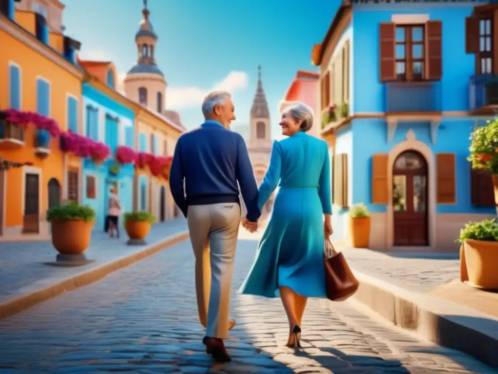 Pareja madura explorando ciudad extranjera Pareja madura explorando ciudad extranjera, proceso de visado para viajeros maduros