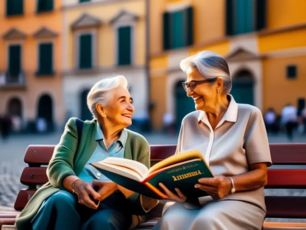 Pareja mayor aprendiendo italiano en Roma Beneficios de viaje lingüístico para adultos mayores: Pareja mayor en Roma, Italia, aprendiendo italiano y disfrutando la ciudad