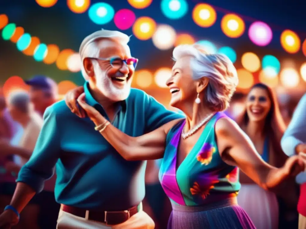 Consejos festivales viajeros senior: Pareja mayor bailando en festival-