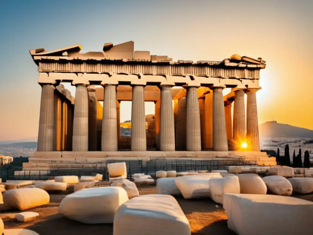 El majestuoso Partenón en Atenas, Grecia: una visión detallada en 8k Parthenon en la Acrópolis: Destinos históricos para viajeros senior en Grecia
