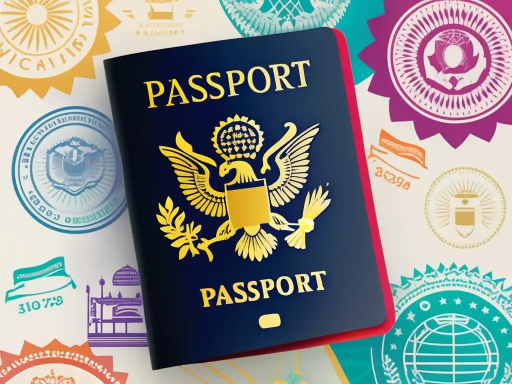 Pasaporte moderno con sellos de visas Pasaporte moderno con sellos de visa de diferentes países - Consejos para solicitar visados