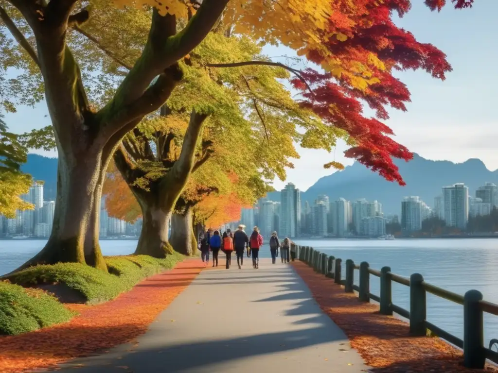 Experiencias seguras y enriquecedoras en Vancouver para turistas maduros caminando por el seawall