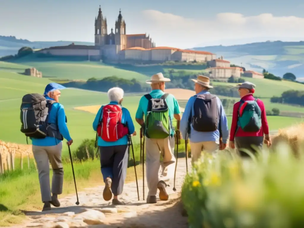 Peregrinos mayores en el Camino de Santiago Peregrinaciones para seniors seguras y enriquecedoras