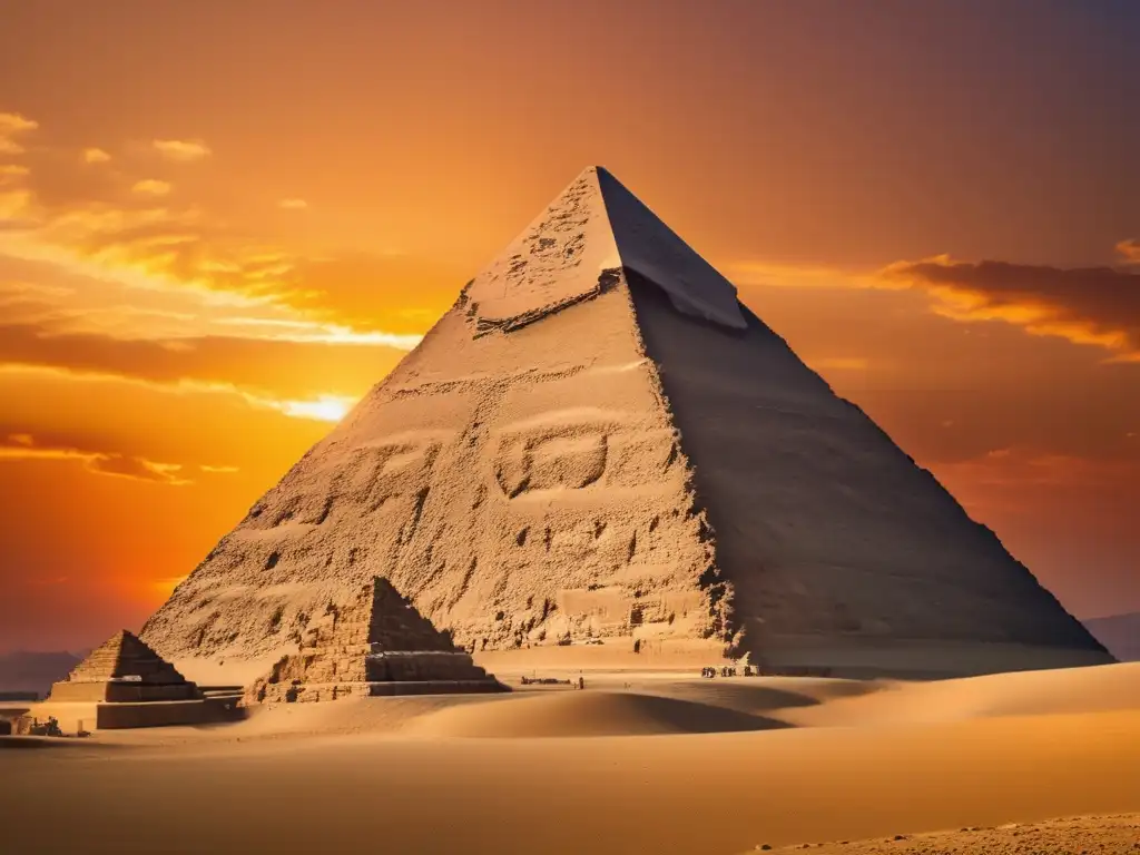Majestuosidad del antiguo Egipto Gran Pirámide de Giza, majestuosa en la puesta de sol - Guía seguridad viajeros seniors Medio Oriente