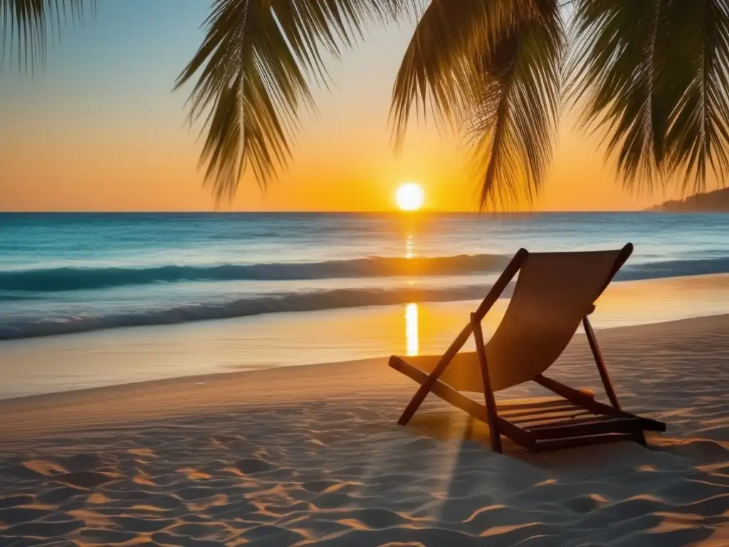 Playa tranquila al atardecer Tranquilidad y seguridad en un viaje - Importancia chequeo médico viaje