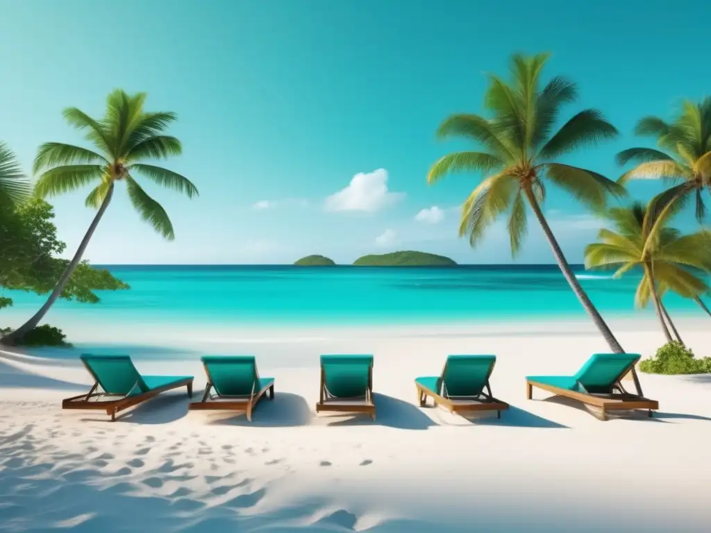Playa caribeña serena y hermosa con palmas y aguas turquesas Destinos seguros para viajeros seniors en el Caribe