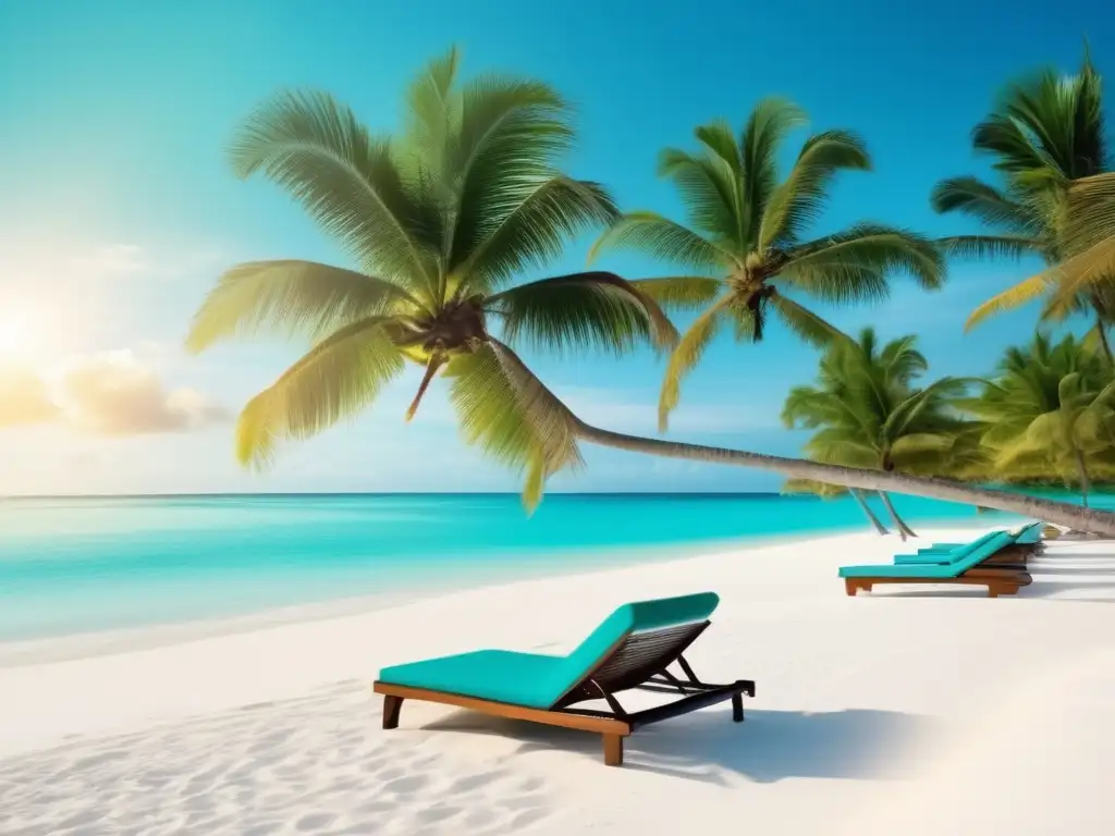 Destino de lujo para adultos mayores Viajes lujo mayores: Playa turquesa, palmeras, resort opulento