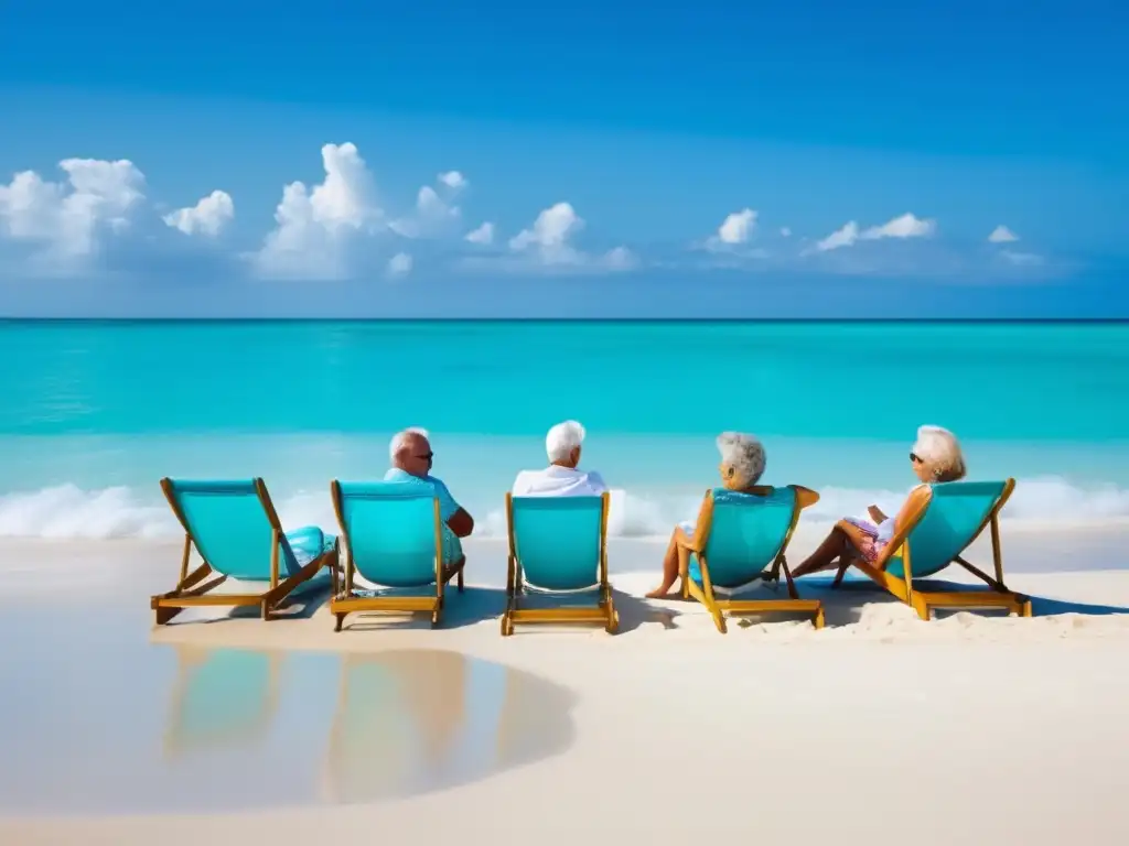 Retiro perfecto para adultos mayores Grupo de mayores disfrutando playa - Viajes de cuidado para la salud de seniors