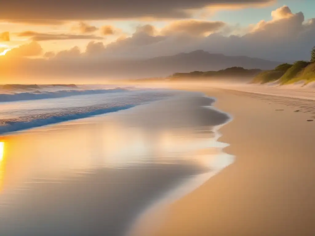 Ejercicios para adultos mayores en la playa al amanecer