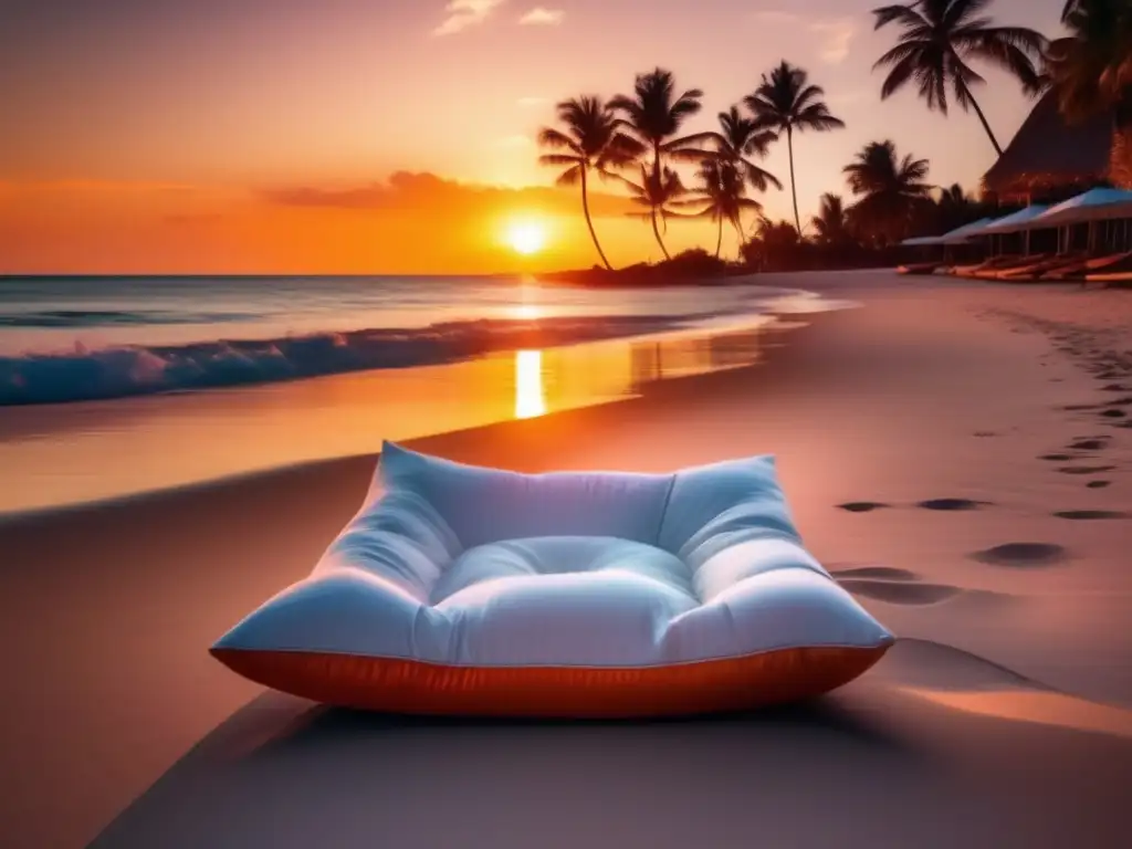Playa serena al atardecer Playa al atardecer con meditación: Beneficios de meditar durante los viajes