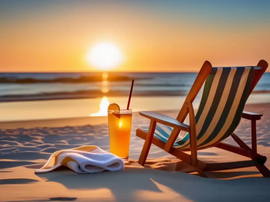 Playa tranquila al atardecer Descubre trucos para evitar mareo en viajes de forma relajante