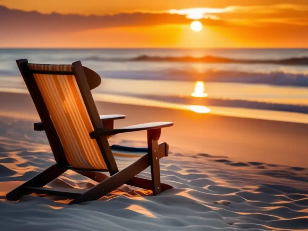 Playa tranquila al atardecer Ejercicios de respiración para viajeros maduros en una playa al atardecer