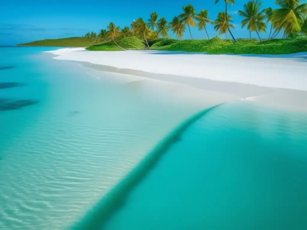 Playa paradisíaca en América Central Destinos seguros América Central para viajeros seniors: Playa paradisíaca con aguas turquesas y paisaje tropical