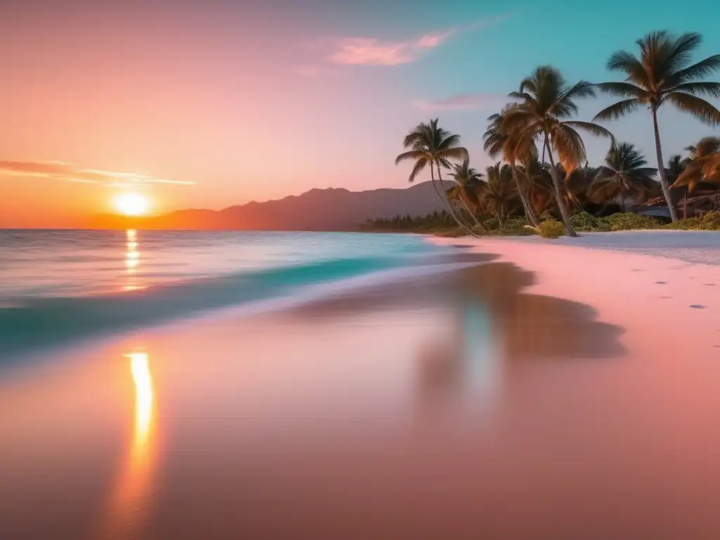 Playa paradisíaca en Oceanía Paisaje sereno de playa en Oceanía