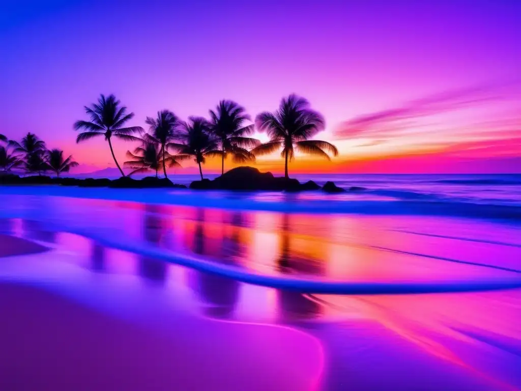 Playa serena al atardecer, ideal para recuperación post médica Un paraíso de playa al atardecer, perfecto para cuidados posteriores viaje médico