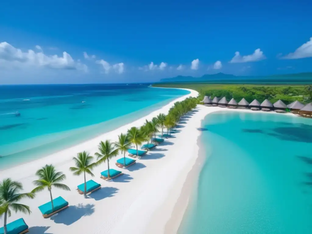 Paraíso tropical con playa de ensueño Turismo médico para viajeros maduros en una playa tropical serena con agua turquesa y arena blanca