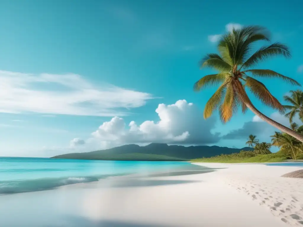 Playa tropical vibrante, agua turquesa cristalina, arena blanca y palmeras: Consejos para fortalecer el sistema inmunológico en viajes