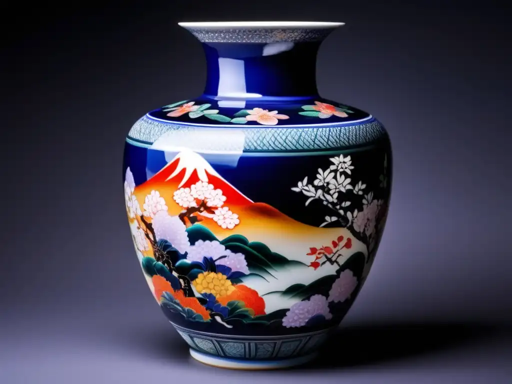 Vaso de porcelana pintado a mano Kyoto-Arita-Kutani Viaje cultural porcelana Japón seniors: Vaso porcelana japonés, arte exquisito de Kyoto, Arita y Kutani
